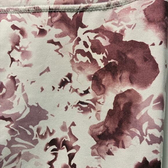 Leggings Athletic Workout Athleisure Yoga Pants Floral Pink Mauve Flaws - Picture 8 of 9